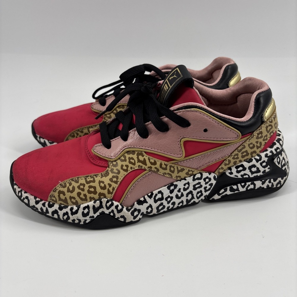 Puma Nova Unexpected Mixes Women's  Sneakers Animal Print Pink Size 8.5
